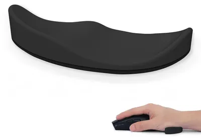Produktbild von Handgelenkauflage Mausunterlage Silikon - Linkshänder - Schwarz - 9,95 x 4,29 cm - Ergonomisch für Büro und Gaming