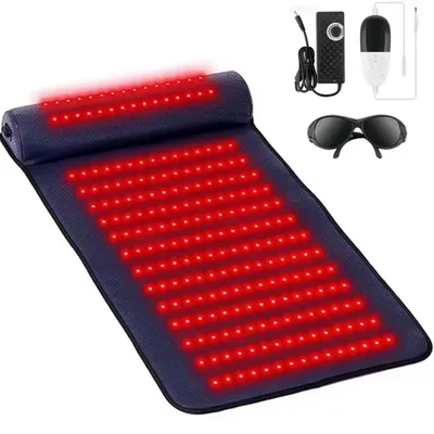 Produktbild von Rotlicht- und Infrarot-Therapiematte - LED-Lichttherapie für den Körper - 675 LEDs - 660–850 nm - 10–40 Hz - 5 Stufen - 10–90 Min. - 220 V EU