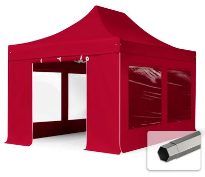 Image de TOOLPORT 3x4,5 m Tonnelle pliante Acier, PES 750, côtés panoramiques, rouge