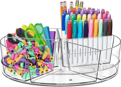 Produktbild von Drehplatte mit Aufbewahrungsboxen - Organisation und Lagerung - 5 Stück - Transparent