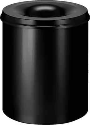 Produktbild von Selbstlöschender Papierkorb & Abfallsammler aus Metall | 80 Liter, HxØ 54x47cm | Schwarz