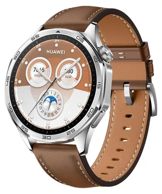 Obrázok produktu pre Pre Huawei Watch GT 5 Pro 46mm kožený náhradný remienok so striebornou sponou Brown