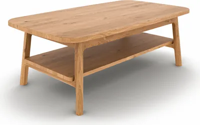 Produktbild von Couchtisch Swig aus Wildeiche massiv geölt 70x110 cm mit Holzbeinen