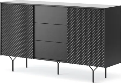 Produktbild von BETTSO Stilvoller Kommode Kommodefür das Wohnzimmer 2D3S STILL 144 Schwarz graphit
