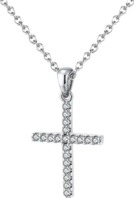 Produktbild von Gloryline – Kreuzkette Damen 925 Silber mit Zirkonia – Vergoldet