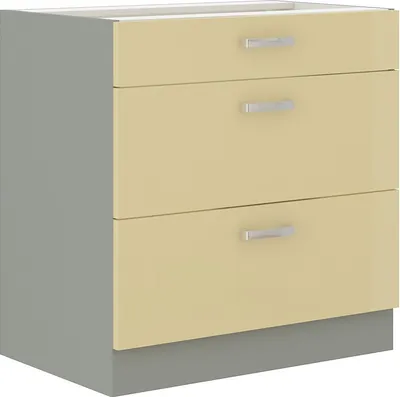 Image de Armoire à tiroirs inférieure ULLERIKE – largeur 80 cm, crème / gris