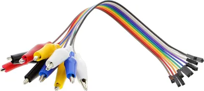 Produktbild von 10x Jumper Kabel mit Krokodilklemmen, female, 22cm