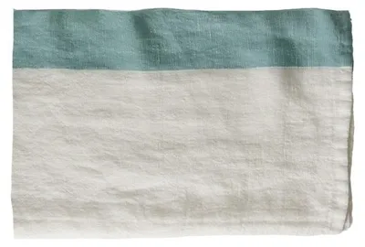 Imagen del producto de Mesa Pomax, mantel de lino, color azul, dimensiones: 350 cm de largo x 170 cm de ancho