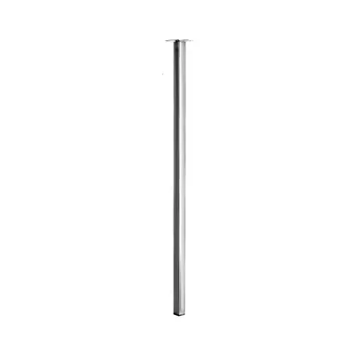 Image de Pied de table carré fixe acier brossé gris, 80 cm