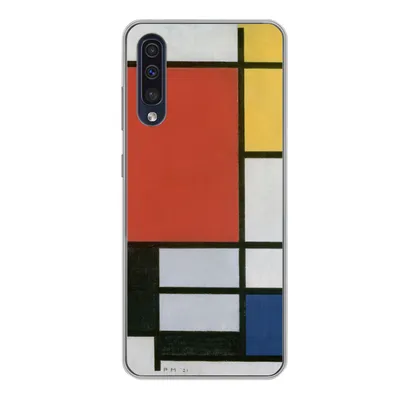 Produktbild von MuchoWow® Handyhülle Schutzhülle Hülle für Samsung Galaxy A50 Komposition 2 in Rot Blau und Gelb - Piet Mondrian Silikon Softcase Handy Hülle - Mobiltelefonhülle