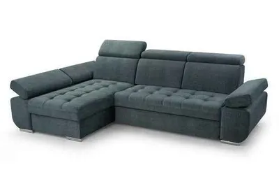 Produktbild von BEAUTYSOFA Ecksofa mit Schlaffunktion BIANCA, Ottomane Links, L-Form, Farbe: Blau (Vogue12)