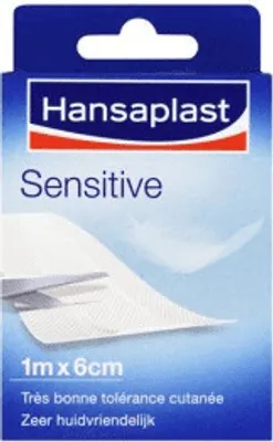 Produktbild von Hansaplast Sensitive Wundpflaster Rolle zuschneidbar 1m x 6cm weiß