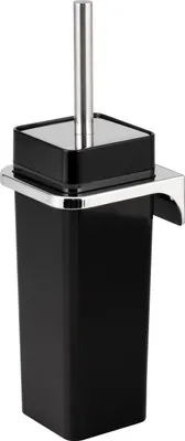 Produktbild von bremermann WC-Garnitur SAVONA inkl. Wandhalterung, Toilettenbürstenhalter, eckig - schwarz