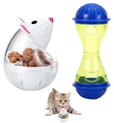 Image de Omgoods - Lot de 2 boules de nourriture transparentes pour animaux de compagnie