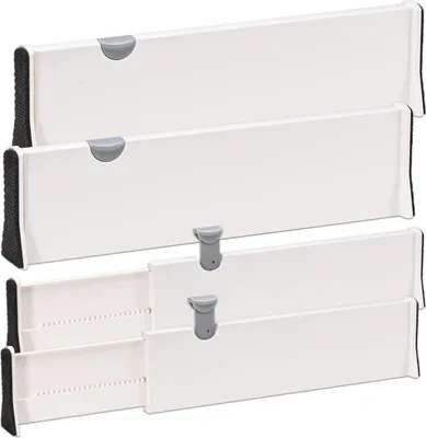 Produktbild von Verstellbare Ladeverdeler - Küchenlade Organizer - Set von 4 - Weiß