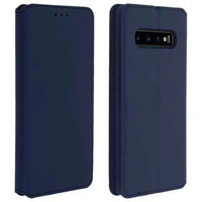 Obrázek produktu pro Avizar, kožené pouzdro s klopou a peněženkou pro Samsung Galaxy S10, tmavě modrá