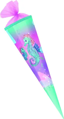 Produktbild von Herlitz Schultüte / Zuckertüte / 85cm / eckig / "Seepferdchen"