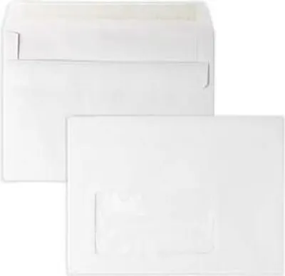 Produktbild von Briefumschläge C6 75g/qm selbstklebend Pergamin-Fenster VE=1000 Stück grau