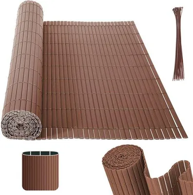 Imagen del producto de Pantalla protectora de PVC de 1,2 x 3 metros para privacidad – Ideal para proteger jardines y balcones – Color marrón
