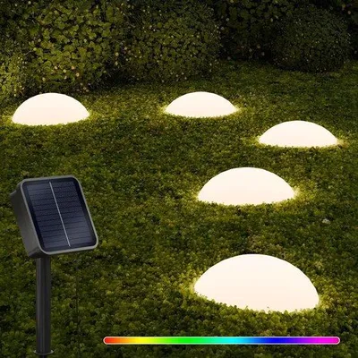 Obrázok produktu pre LED reťaz s RGB farbami, 15 cm, 5 ks, do exteriéru, solárny pohon, teplá biela
