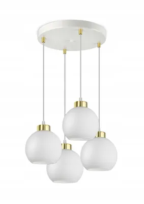 Zdjęcie produktu dla Lampa Wisząca Sufitowa Żyrandol Biała Szklane Kule White Glass EZ4 LED E27