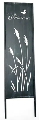 Produktbild von Kobolo Gartenstecker Gartentafel Gartenschild WILLKOMMEN 30x93 cm | Garten gestalten Eingangsbereich Vorgarten Gartendeko Gartenfiguren Dekoration