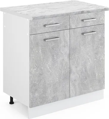 Produktbild von Vicco Küchenunterschrank R-Line, 80 cm , AP Marmor, Beton/Weiß