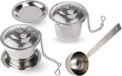 Produktbild von Teekugeln 2 Stück Tee-Ei Sieb aus Rostfreier Stahlmit Tee-Scoop