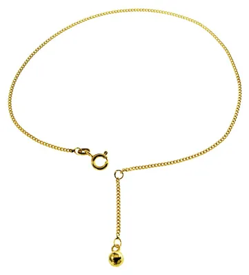Zdjęcie produktu dla Bransoletka na kostkę - łańcuszek - 25 cm - żółte złoto próby 585 z dużą kulką