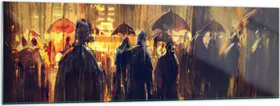 Produktbild von Bilder auf glas - Leute Regen so - 160x50cm - Glasbilder - Wandbilder - Kunstdruck - zum Aufhängen bereit - Wanddekoration aus Glas - Glas Bilder - Wandbild auf Glas - Einteilig - GAB160x50-3837