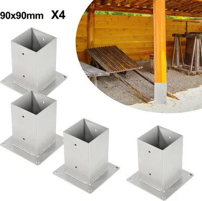 Obrázok produktu pre TolleTour 4x skrutkovacie puzdro 90x90mm podpera stĺpika vtláčacie puzdro vtláčacie puzdro do zeme puzdro do zeme