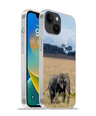 Produktbild von MuchoWow® Handyhülle Schutzhülle Hülle für Apple iPhone 14 - Softcase Elefant - Gras - Tiere - Natur Silikon Softcase Handy Hülle - Mobiltelefonhülle