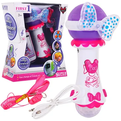 Produktbild von Karaoke-Mikrofon für Kinder ab 3 Jahren rosa Sprachwechsel-Funktion + Lichter + MP3