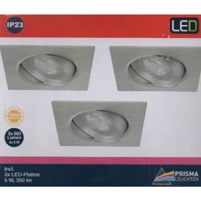 Produktbild von Prisma LED Einbauspot 3er Set Briloner 7279-034 Silber 3x 5 Watt