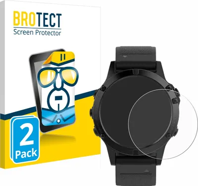 Produktbild von 2x Für Garmin fenix 5 (47 mm) / 5 Plus (47 mm) Schutzfolie BROTECT Displayschutz Display Schutz Folie Klar Transparent