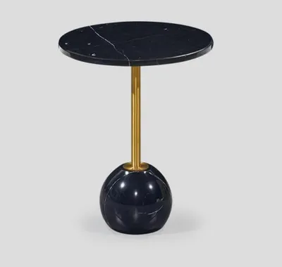 Immagine prodotto di Tavolo moderno in metallo nero tavolo da salotto tavolino in marmo