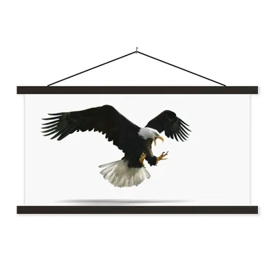 Produktbild von MuchoWow® Textilposter Adler - Vogel - Weiß 150x75 cm mit schwarzem Rahmen - Posterleiste