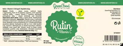 Produktbild von GreenFood Nutrition Rutin Vitamin C 90 Kapseln