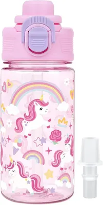 Productafbeelding van Drinkfles eenhoorn, 380 ml, lekvrij, geschikt voor school
