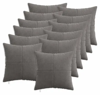 Produktbild von vidaXL Kissenbezug 12 pcs ALMELO Dunkelgrau 40 x 40 cm Cord