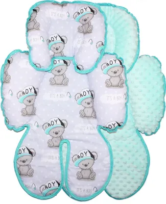 Produktbild von Sitzverkleinerer MINKY Einlage Baby Kind für Auto Kindersitz Babyschale Einsatz 29. Boy + Minze