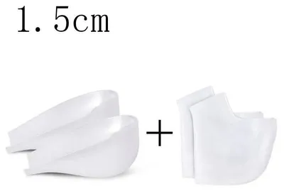 Image de Semelles élévatrices invisibles - Semelles en silicone - Rehaussement du talon de 1,5 cm - Coussinet de talon amortissant - Réutilisables - Lot de 2