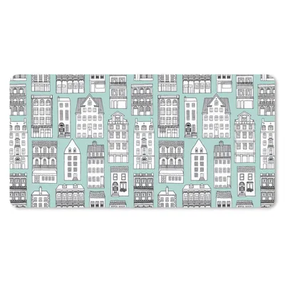Produktbild von MuchoWow® Schreibtischunterlage Muster - Haus - Skyline 80x40 cm - XXL Mauspad - Gaming Mauspad