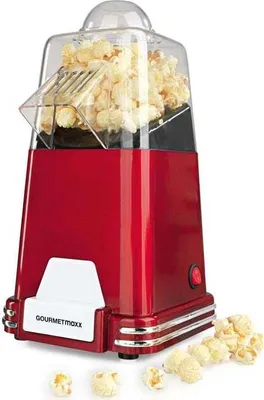 Immagine prodotto di GOURMETmaxx Macchina per popcorn Popcorn Maker Design retrò Circolazione dell'aria calda Preparazione senza olio in 1-2 minuti Compleanni dei bambini Serate cinema 1000 W