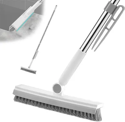 Produktbild von Bodenreinigungsbürste 145 cm, teleskopischer Griff, 3-in-1, 180 Grad drehbar, für Badezimmer, Küche