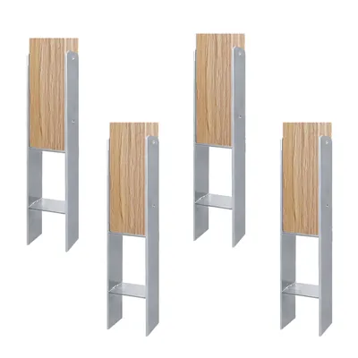 Four identical fence post anchors are arranged in a grid formation against a white background.