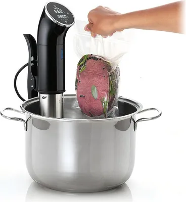 Produktbild von Laica SVC107L, Sous-Vide-Tauchzirkulator, Schwarz, Edelstahl, 25 °C, 95 °C, Berührung, 100 h