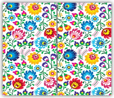 Produktbild von Tulup Glas-Herdabdeckplatte - 2x30x52cm - Glaskeramikkochfeld-Abdeckung Spritzschutz Zweiteilig Ethnisches Muster