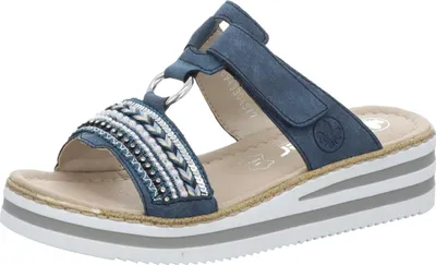 Produktbild von Rieker Damen-Pantolette Blau-Mehrfarbig, Farbe:blau, EU Größe:41