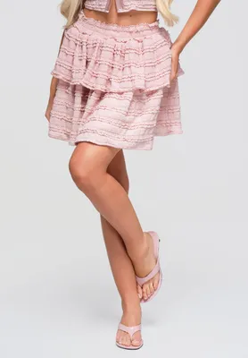 Produktbild von LARICA Spódnica mini rozkloszowana casual OW-GL-E0014 rose M/L